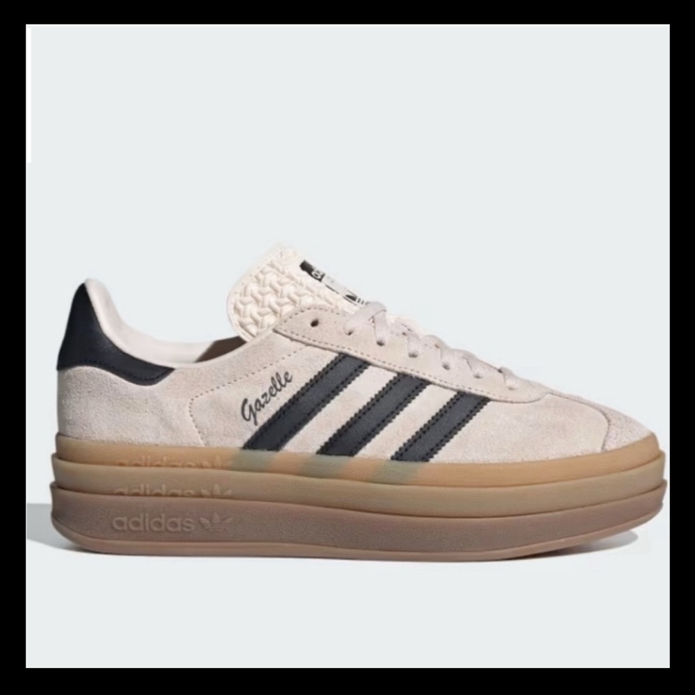 Adidas Cream and Pink Sneakers with Suede Finish